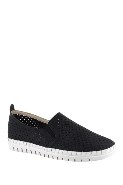 Shop Easy Street Fresh Perforated Slip-on Sandal In Black