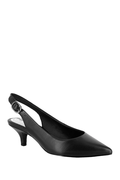 Easy Street Faye Womens Faux Leather Slingback Kitten Heels In Black