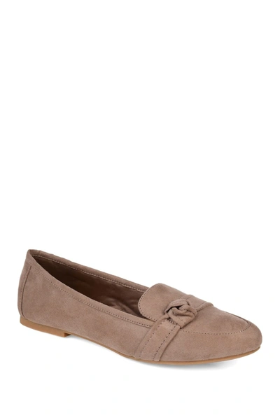 Shop Journee Collection Marci Knotted Strap Loafer In Taupe