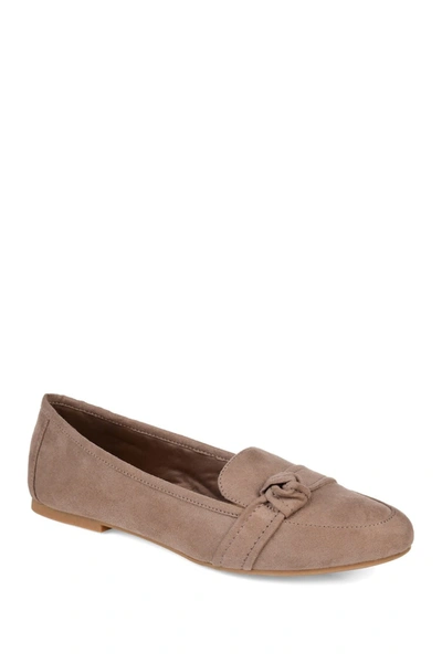 Journee Collection Marci Knotted Strap Loafer In Taupe