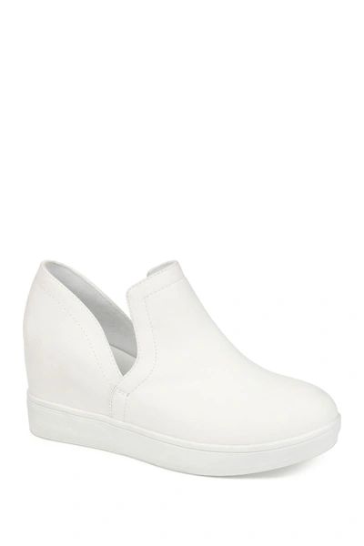 Shop Journee Collection Journee Cardi Wedge Sneaker In White