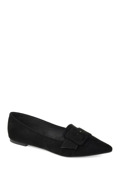 Shop Journee Collection Journee Audrey Buckle Flat In Black