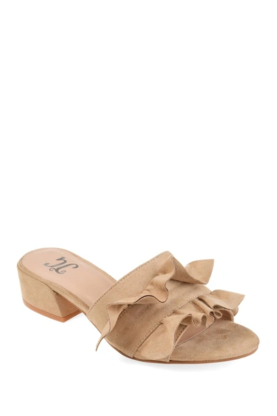 Shop Journee Collection Sabica Ruffle Slide Sandal In Nude