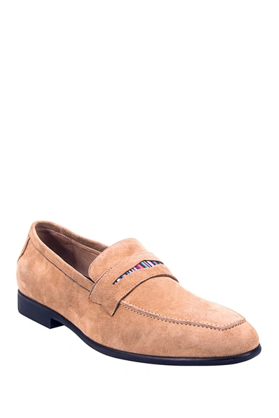 Shop Robert Graham Mitchum Leather Penny Loafer In Tan