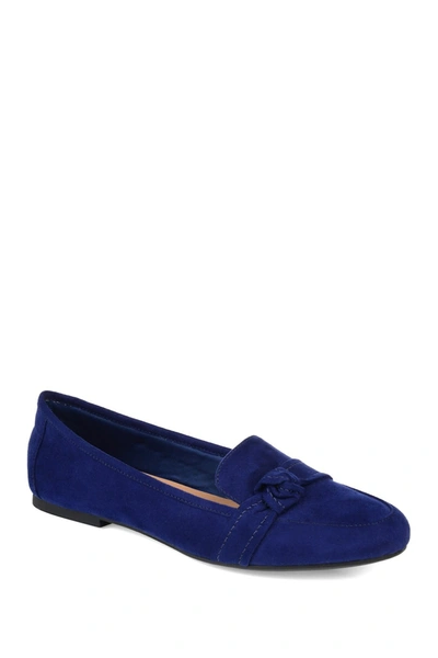 Shop Journee Collection Marci Knotted Strap Loafer In Navy