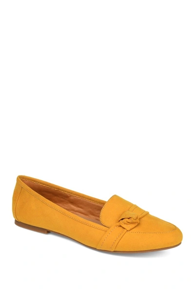 Shop Journee Collection Marci Knotted Strap Loafer In Mustard