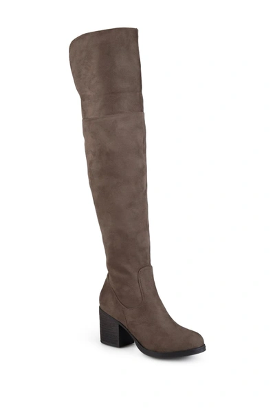 Shop Journee Collection Journee Sana Over-the-knee Boot In Taupe