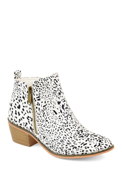 Journee Collection Rebel Side Zip Booties In Animal