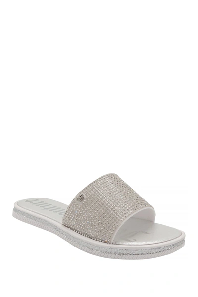 Shop Juicy Couture Yippy Slide Sandal In Silver Beads