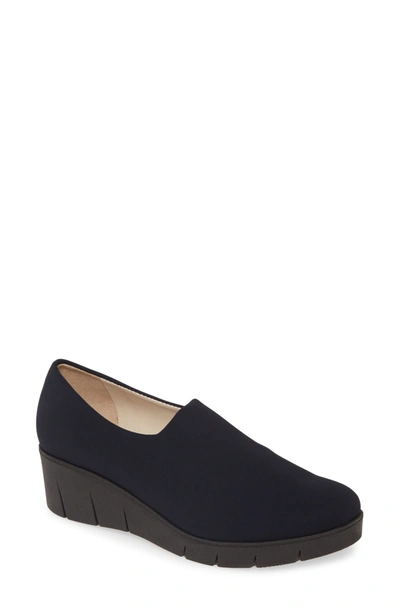 Shop Amalfi By Rangoni Giambattista Slip-on Wedge In Navy Peach Fab