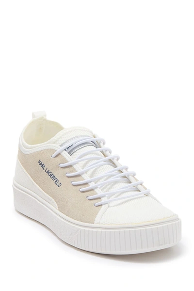 Shop Karl Lagerfeld Suede Mesh Sneaker In White