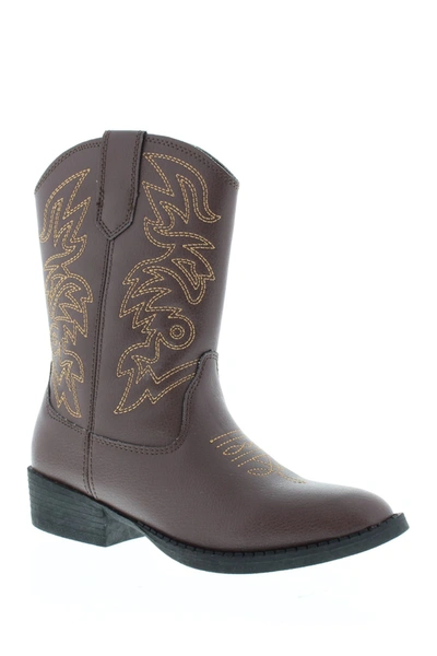 Shop Deer Stags Ranch Embroidered Stitched Cowboy Boot In Dark Brown