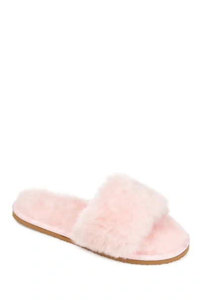 Shop Journee Collection Dawn Faux Fur Slipper In Pink