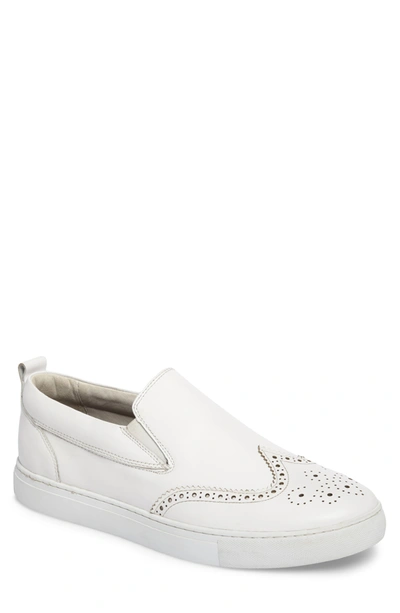 Shop Zanzara Ali Wingtip Slip-on Sneaker In White
