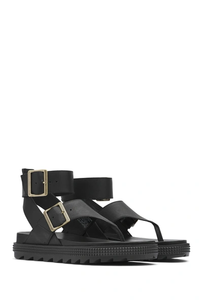 Shop Sorel Roaming T-strap Sandal In Black