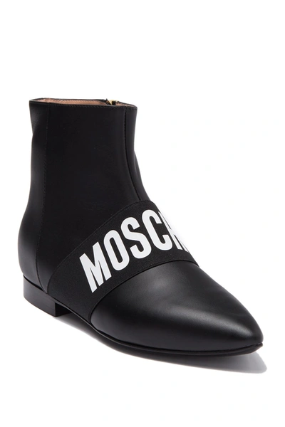 Shop Moschino Pointed Toe Boot In Black
