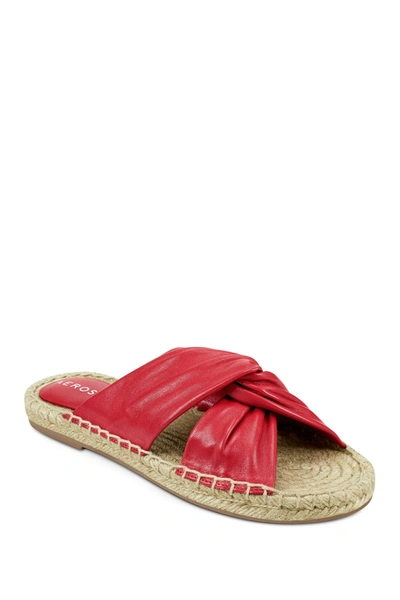 Shop Aerosoles Paramus Leather Espadrille Slide Sandal In Red Leather