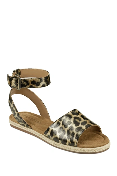 Shop Aerosoles Demarest Ankle Strap Espadrille Sandal In Leopard