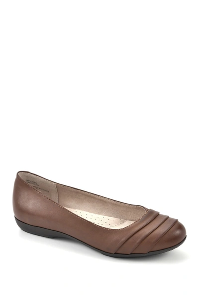 Shop White Mountain Footwear Clara Ballet Flat In Cognac/burnished/smo