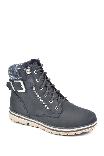 Shop White Mountain Footwear Kelsie Lace-up Boot In Navy/fabric