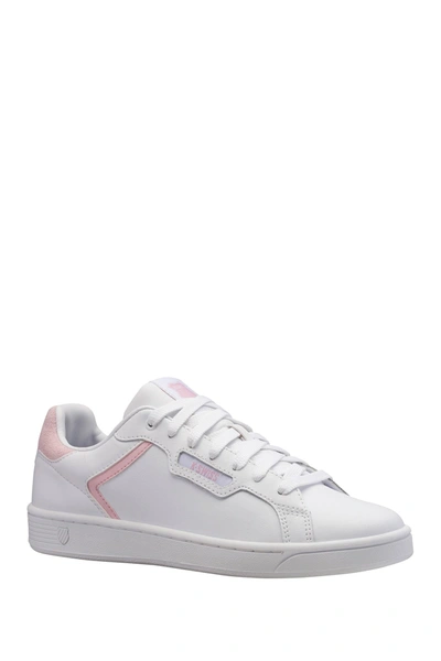 Shop K-swiss Clean Court Ii Cmf Leather Sneaker In White/parfait Pink