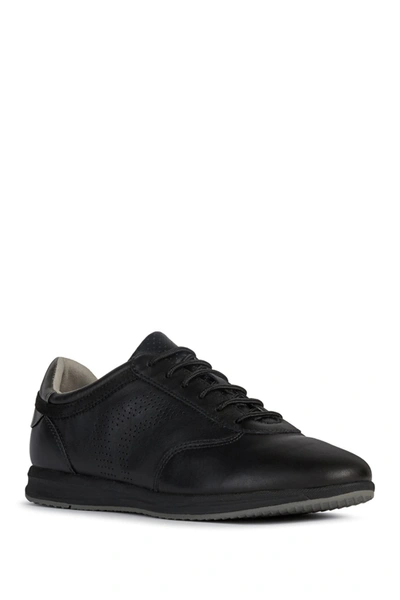 Shop Geox Wavery Leather Sneaker In Blk Oxford