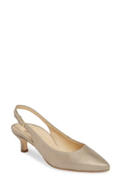 Shop Paul Green Asia Metallic Slingback Pump In Champagne Suede Met