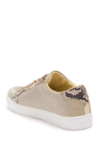 Shop Bebe Calais Metallic Mesh Sneaker In Gold/snk M