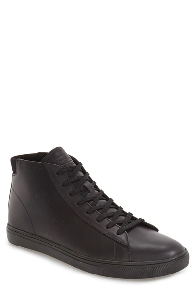Shop Clae Bradley Mid-top Sneaker In Black Leather