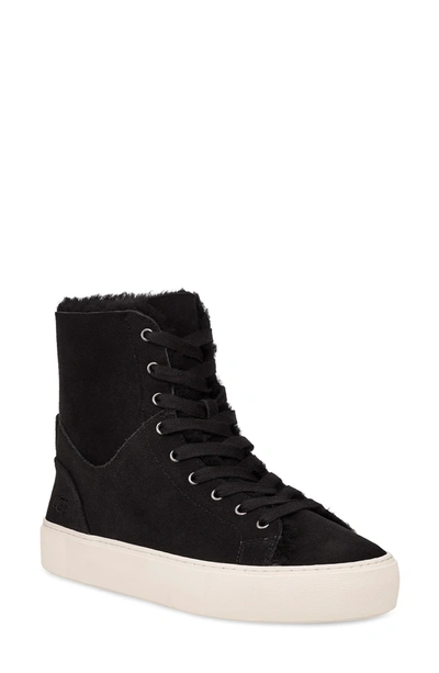 Ugg Beven Genuine Shearling Lined High Top Sneaker In Black | ModeSens