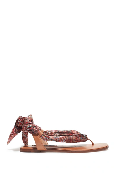 Shop Alice And Olivia Caliea Printed Wrap Sandal In Desert Camel/euphoria