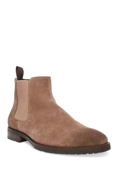 Shop Steve Madden Tipler Suede Chelsea Boot In Taupe Suede