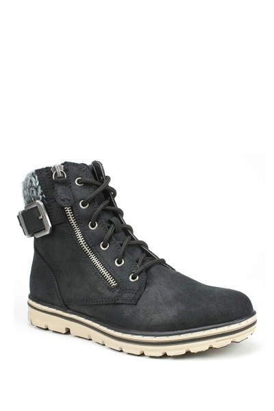 Shop White Mountain Footwear Kelsie Lace-up Boot In Black/fabric