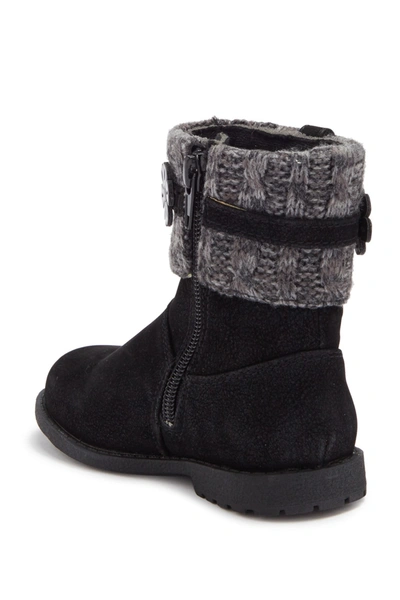Shop Rachel Shoes Flower Knit Cuff Boot In Black