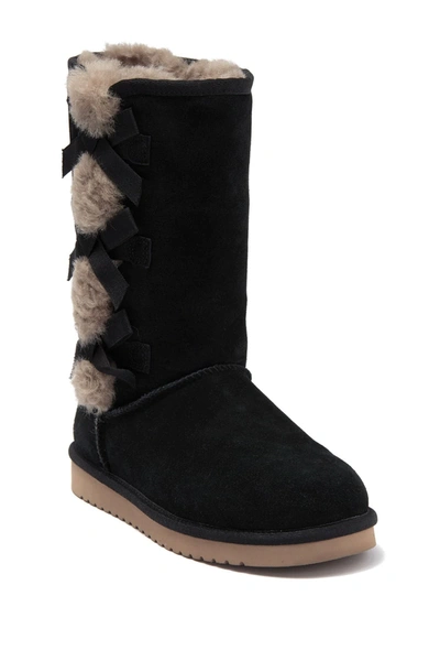 Shop Koolaburra By Ugg Victoria Tall Genuine Dyed Shearling Trim & Faux Fur Boot In Blk