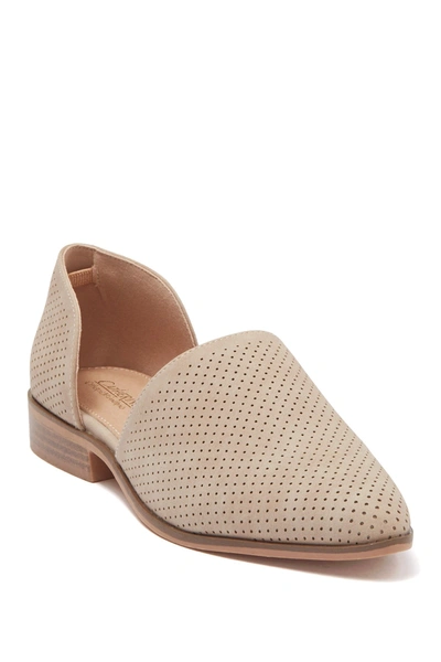 Shop Catherine Catherine Malandrino Alaney Perforated D'orsay Flat In Stone Perf Nubuck