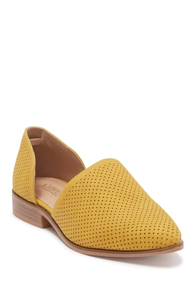 Shop Catherine Catherine Malandrino Alaney Perforated D'orsay Flat In Mustard Perf Nubuck