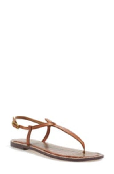 Shop Sam Edelman Gigi T-strap Sandal In Saddle Leather