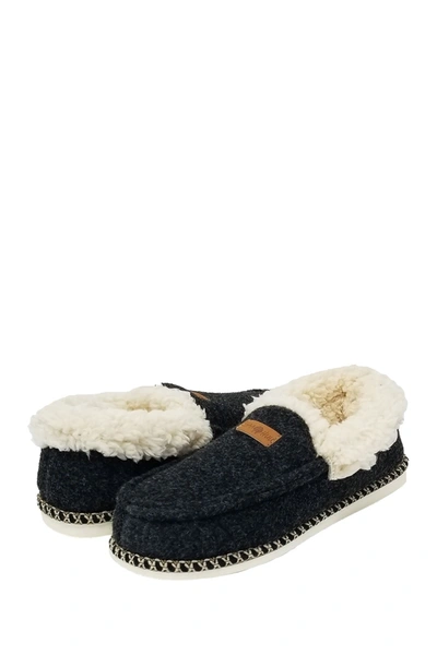Gaahuu Faux Wool Felted Moccasin In Black