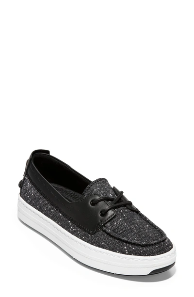 Shop Cole Haan Cloudfeel Boat Shoe In Black Prin