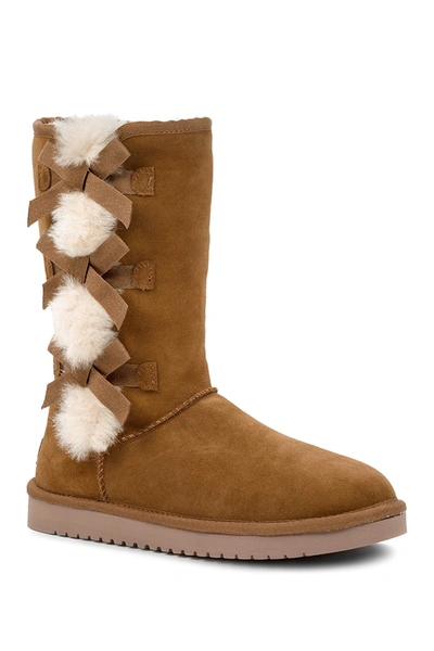 Shop Koolaburra By Ugg Victoria Tall Genuine Dyed Shearling Trim & Faux Fur Boot In Che