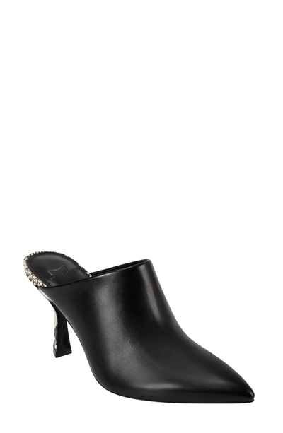 Shop Marc Fisher Ltd Paislee Pointed Toe Mule In Black Leather