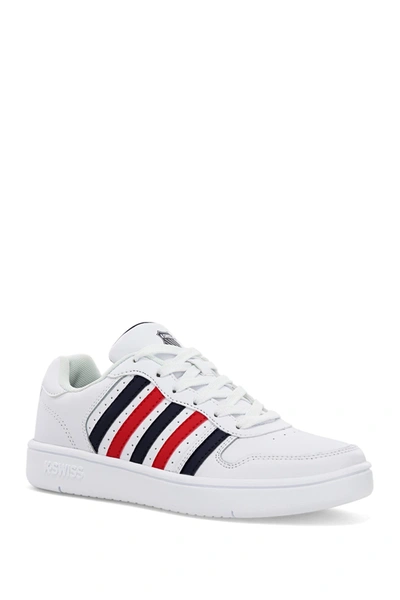 Shop K-swiss Court Palisades Sneaker In White/navy /red