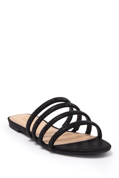 Shop Badgley Mischka Nigella Embellished Strappy Sandal In Blk Micro