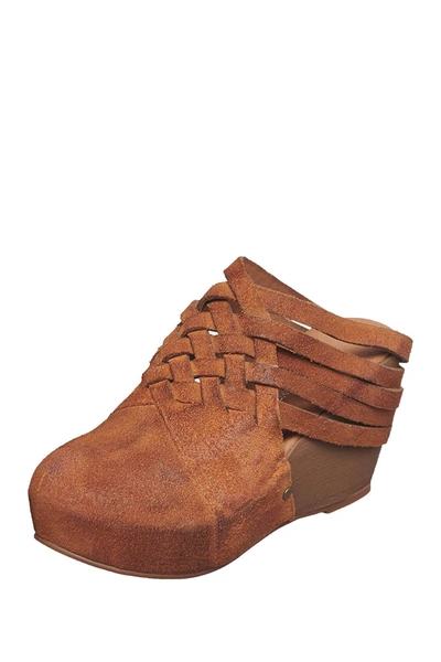 Shop Antelope Woven Suede Wedge Clog In Taupe