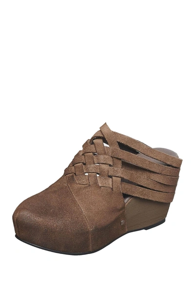 Shop Antelope Woven Suede Wedge Clog In Grey