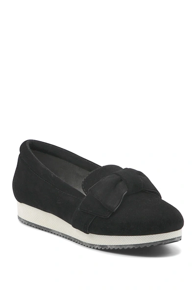 Shop Adrienne Vittadini Garvey Bow Slip-on Flat In Black-ss