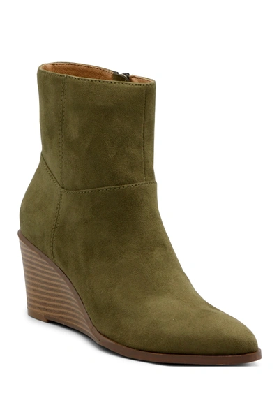 Shop Adrienne Vittadini Vito Suede Wedge Bootie In Capers-sd