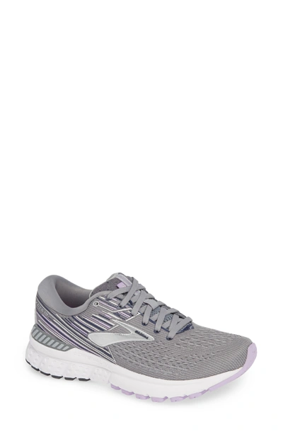 Shop Brooks Adrenaline Gts 19 Running Shoe In Grey/lavender/navy