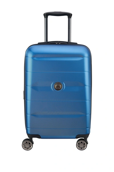 Shop Delsey Comete 22" Expansion Carry-on Spinner Suitcase In Steel Blue